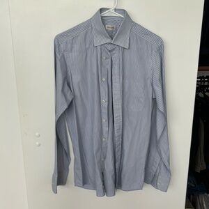 Ascot Change men’s business shirt in blue pinstripes size 15.5/ 34